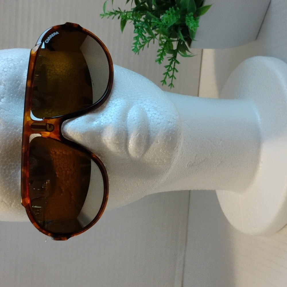 Carrera Vintage Men’s Tortoiseshell Brown Shield Sunglasses - Dark Brown Lenses